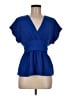 Shein 100% Polyester Blue Short Sleeve Blouse Size 6 - photo 1