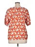 Vivilli Floral Orange Short Sleeve Blouse Size XL - photo 2