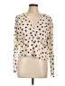 ASOS 100% Polyester Polka Dots Ivory Long Sleeve Blouse Size 12 - photo 1