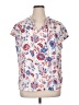 Zac & Rachel 100% Polyester Floral White Short Sleeve Blouse Size XL - photo 1