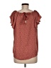 Mango 100% Polyester Red Short Sleeve Blouse Size 6 - photo 2