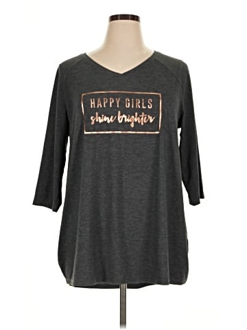 Lane Bryant Outlet 3/4 Sleeve T-Shirt (view 1)