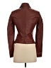 Reiss 100% Leather Solid Burgundy Leather Jacket Size XS - photo 2