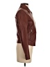 Reiss 100% Leather Solid Burgundy Leather Jacket Size XS - photo 4