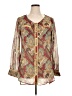 Nick & Mo 100% Recycled Polyester Paisley Gold Red 3/4 Sleeve Blouse Size XL - photo 1