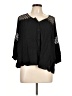 I. Joah 100% Rayon Black 3/4 Sleeve Blouse Size L - photo 1