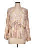 DR2 100% Polyester Gold 3/4 Sleeve Blouse Size L - photo 1