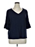 Zac & Rachel Blue 3/4 Sleeve Top Size 1X - photo 1