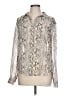 Bellatrix 100% Polyester Animal Print Silver Long Sleeve Blouse Size L - photo 1