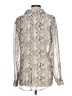 Bellatrix 100% Polyester Animal Print Silver Long Sleeve Blouse Size L - photo 2