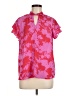 Pleione 100% Polyester Tropical Pink Short Sleeve Blouse Size M - photo 1