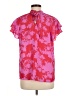 Pleione 100% Polyester Tropical Pink Short Sleeve Blouse Size M - photo 2