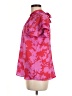 Pleione 100% Polyester Tropical Pink Short Sleeve Blouse Size M - photo 5
