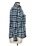 Jachs Girlfriend 100% Cotton Plaid Blue Long Sleeve Button-Down Shirt Size XL - photo 4