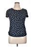 W5 100% Rayon Floral Blue Short Sleeve T-Shirt Size XL - photo 1