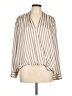 Apt. 9 100% Polyester Stripes Tan Long Sleeve Blouse Size L - photo 1