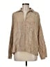 Max Studio Stripes Tan Long Sleeve Blouse Size M - photo 1