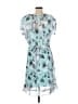 Blair 100% Polyester Print Blue Casual Dress Size 16 (petite) - photo 2