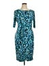 Connected Apparel Print Teal Cocktail Dress Size 16 - photo 1