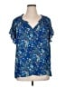 Max Studio 100% Polyester Blue Short Sleeve Blouse Size 1X - photo 1