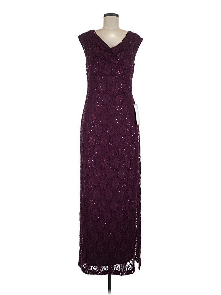 Pre-owned Connected Apparel Cocktail Dress In Burgundy