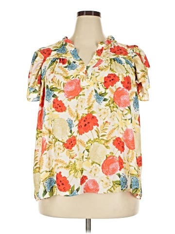 Rose + Olive Short Sleeve Blouse (view 1)