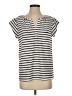 Gap 100% Polyester Stripes Ivory Short Sleeve Top Size XS - photo 1