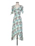 Intermix Floral Blue Casual Dress Size 2 - photo 1