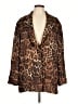 Zara 100% Polyester Animal Print Brown Coat Size L - photo 1
