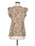 Angashion Animal Print Ivory Short Sleeve Blouse Size M - photo 1