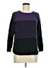 Karen Scott 100% Cotton Color Block Purple Pullover Sweater Size M (petite) - photo 1