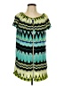 Olivaceous Graphic Green Casual Dress Size L - photo 1
