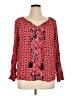 Faded Glory 100% Rayon Red Long Sleeve Blouse Size XL - photo 1