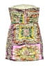 MNG Print Yellow Purple Cocktail Dress Size XXS - photo 2