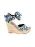 Allegra K Floral Blue Wedges Size 6 - photo 1