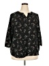 Cj Banks 100% Polyester Floral Black 3/4 Sleeve Blouse Size 2X - photo 1