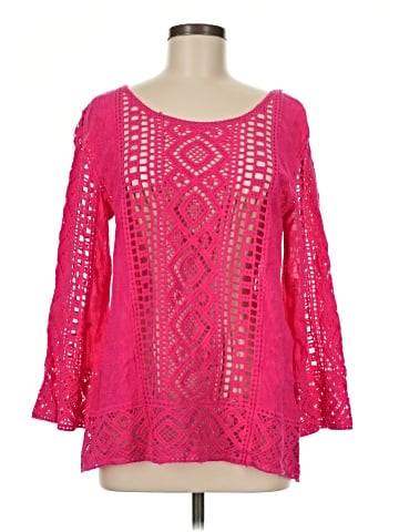 Blue Tassel 3/4 Sleeve Blouse (view 1)