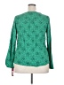 Merona 100% Polyester Polka Dots Green Long Sleeve Blouse Size XXL - photo 2