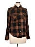 Thread & Supply 100% Rayon Plaid Brown Long Sleeve Button-Down Shirt Size L - photo 1