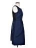 Tahari Chevron-herringbone Blue Cocktail Dress Size 4 - photo 4