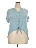 Universal Thread 100% Rayon Blue Short Sleeve Blouse Size XXL - photo 1