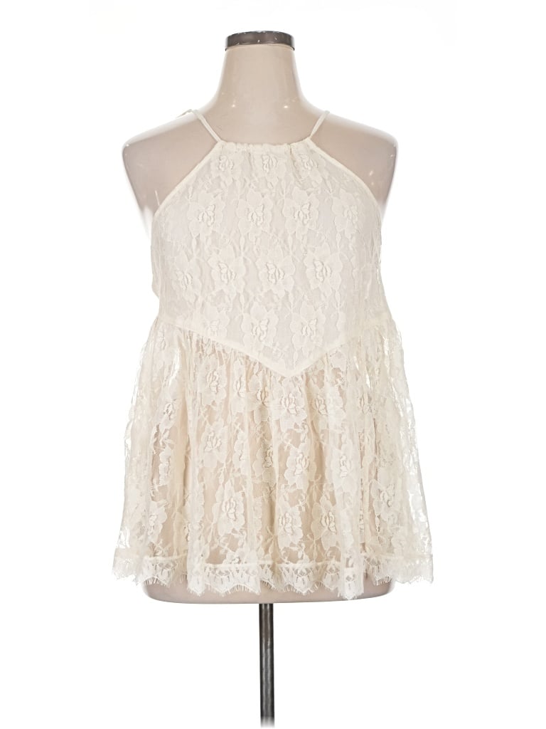 Free People Sleeveless Top Ivory Halter Neckline Tops