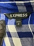 Express 100% Rayon Plaid Blue Long Sleeve Button-Down Shirt Size S - photo 7