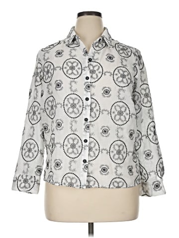 Fig & Flower 3/4 Sleeve Button-Down Shirt (view 1)