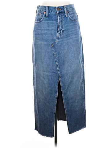 Madewell Rigid Denim Cutout Maxi Skirt in Harrogate Wash (view 1)