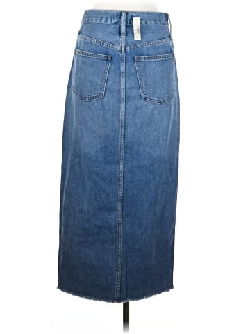 Madewell Rigid Denim Cutout Maxi Skirt in Harrogate Wash (view 2)