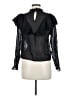 Zara 100% Polyester Black Long Sleeve Blouse Size M - photo 2
