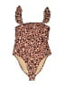 Old Navy Animal Print Brown One Piece Swimsuit Size S - photo 1