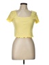 Lush Yellow Short Sleeve Top Size L - photo 1