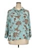 Van Heusen 100% Polyester Paisley Teal 3/4 Sleeve Blouse Size XXL - photo 1